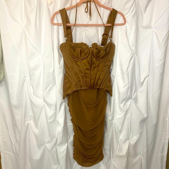 House of CB Talya Toffee Corset Midi Dress - Picture 8 of 10